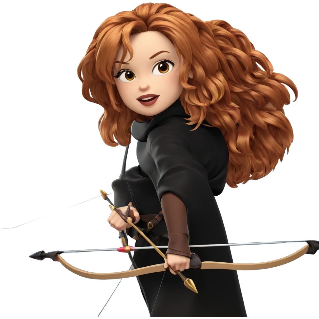 brave girl with bow and arrow emoji