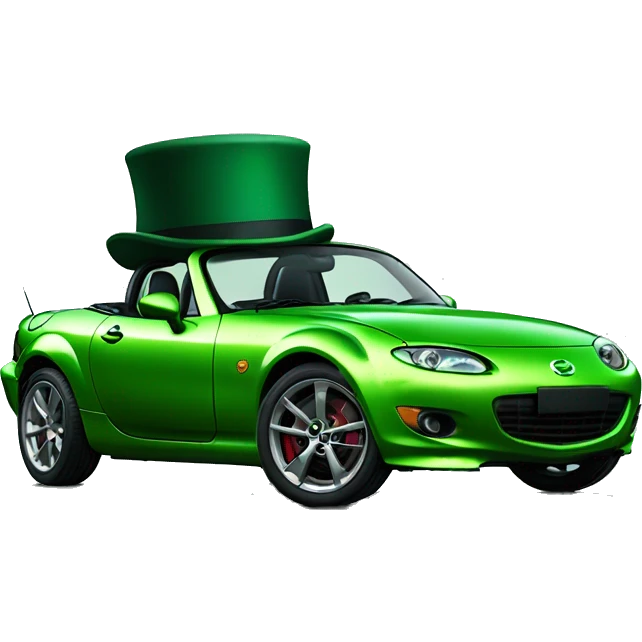 Mazda mx5 nb green with top hat emoji
