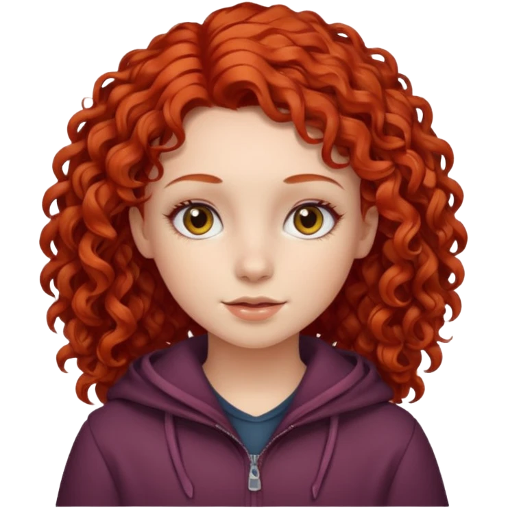 Young girl with red curly hair emoji