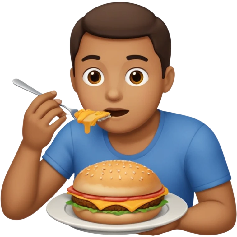 Big fat person eating lots of food emoji