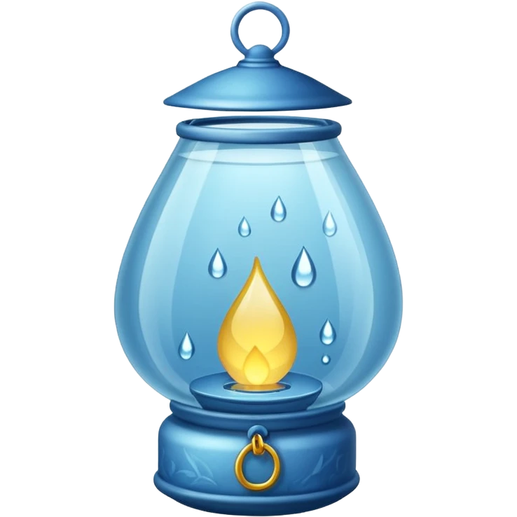 Water Lantern, more water drops inside lantern. emoji
