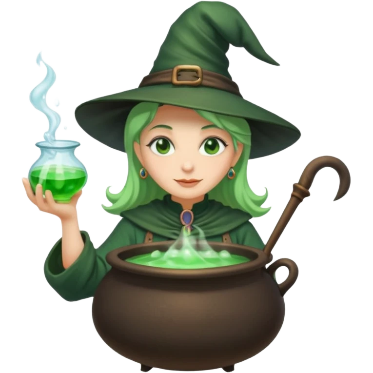 green witch cooking potion emoji