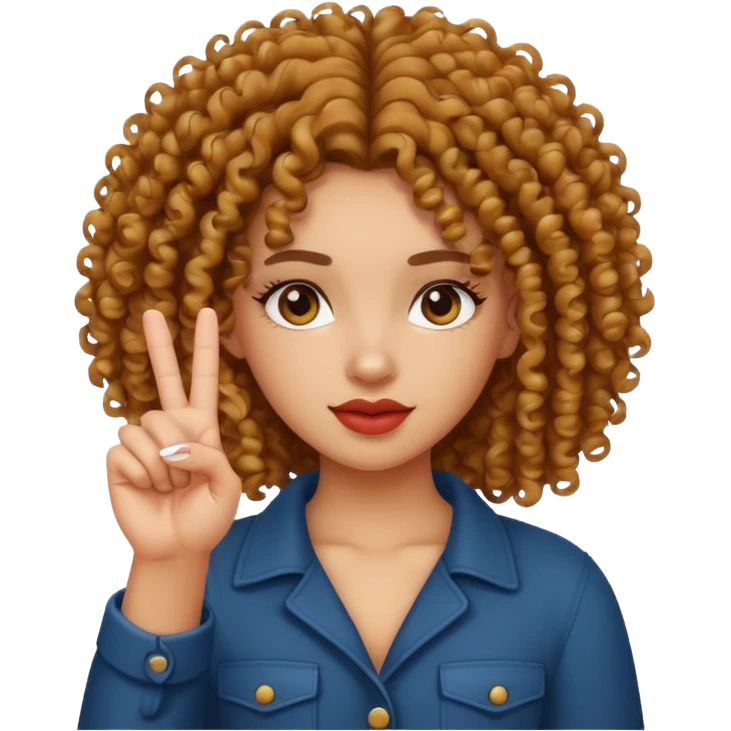 mixed girl with curly hair sticking up the middle finger  emoji