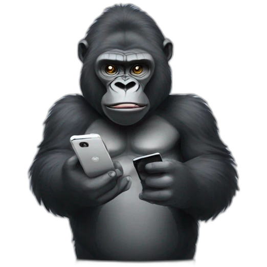 Gorilla holding a phone emoji