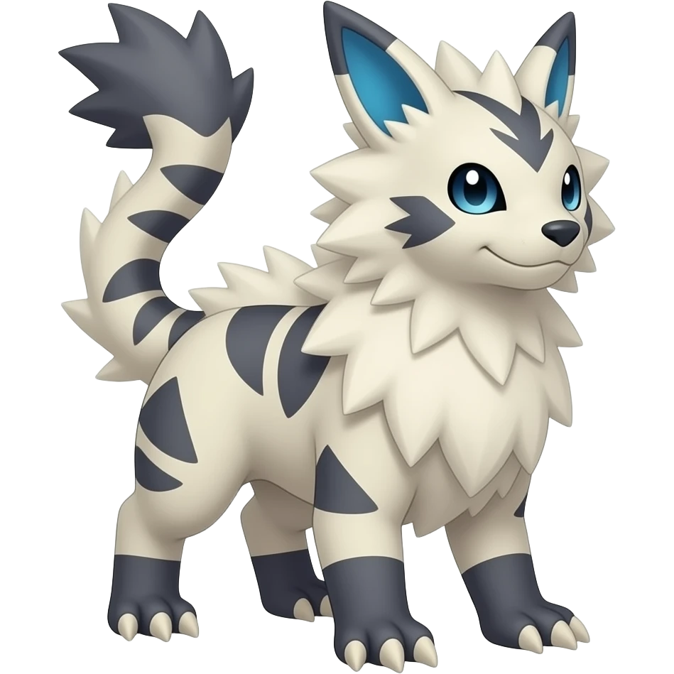 Cool Edgy Shiny Cool Badass Pretty Handsome Legendary Renamon-Zeraora-Lombax-Fakémon-hybrid full body emoji