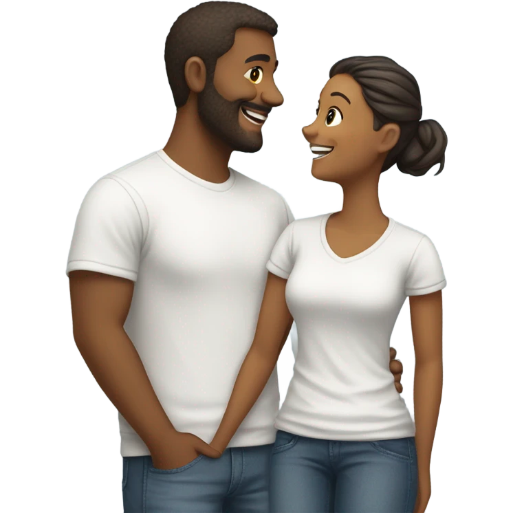 happy couple in casual attire emoji