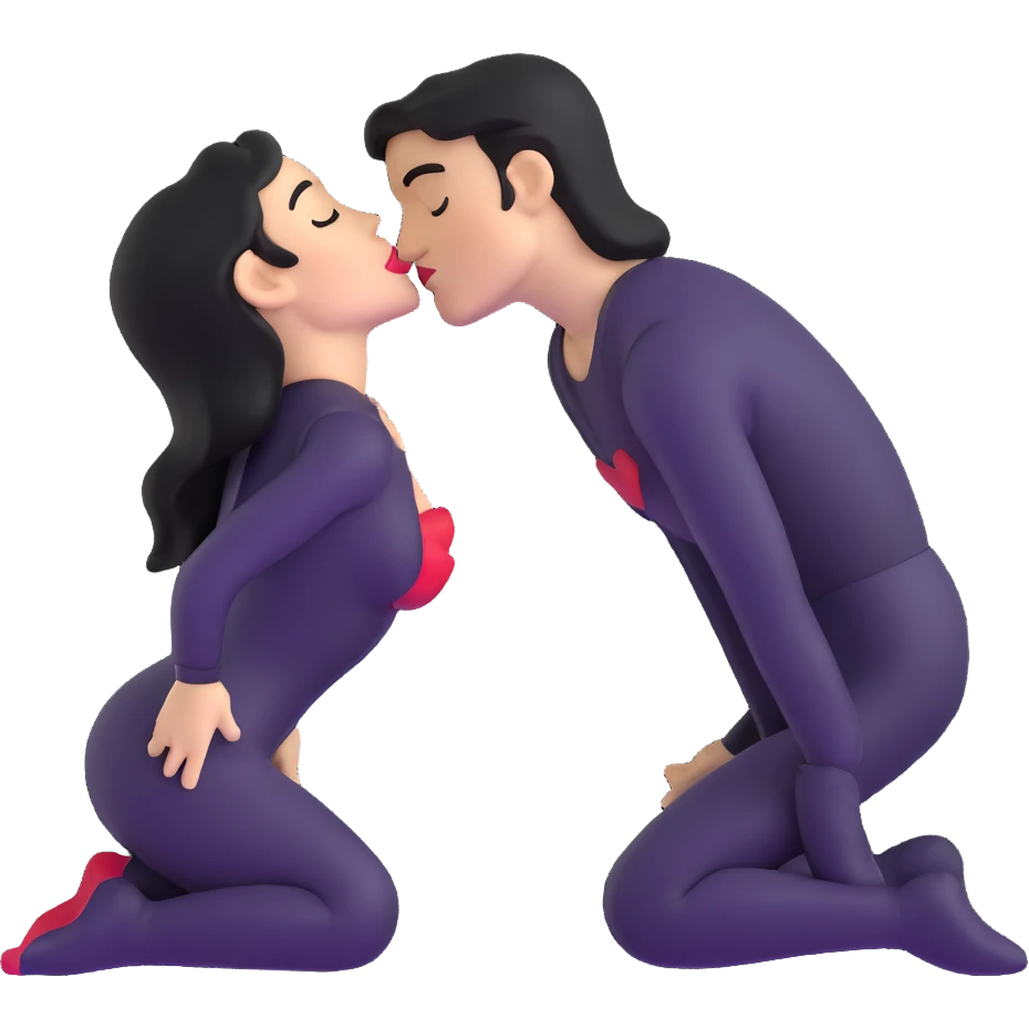 passionate kiss emoji