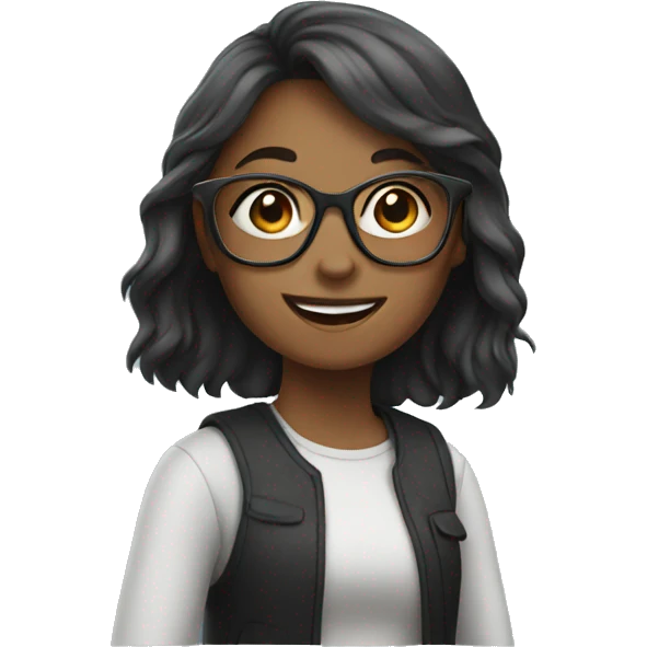 girl with glasses waving  emoji