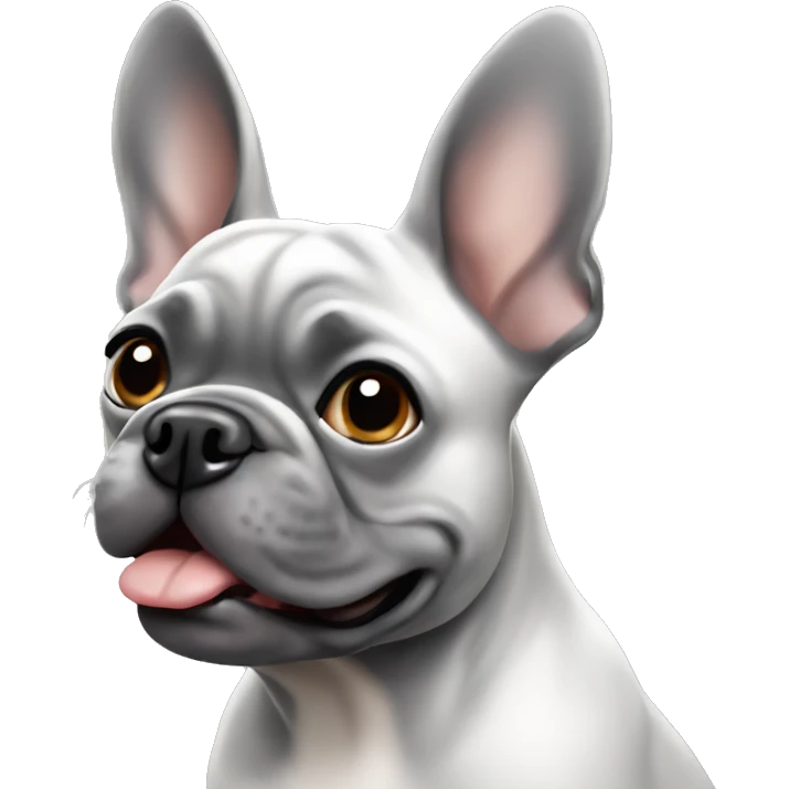 Gray frenchie dog emoji