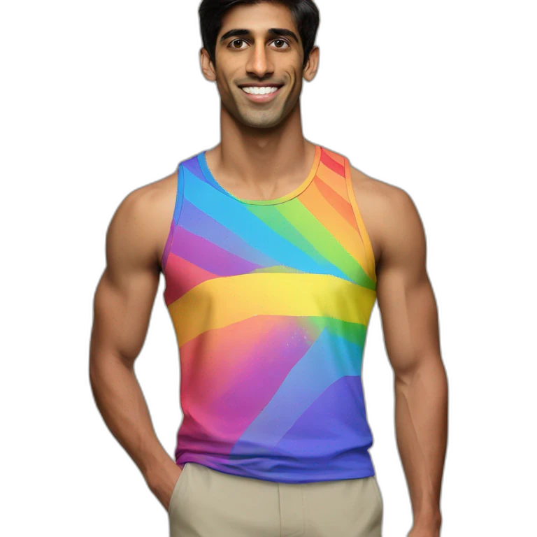 Rishi sunak with lgbt pride tank top on emoji