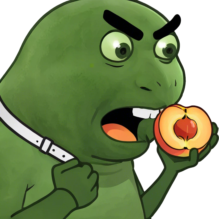 A man hitting a peach with a belt  emoji