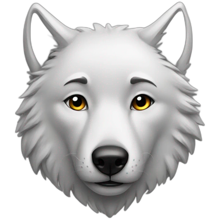In love wolf emoji