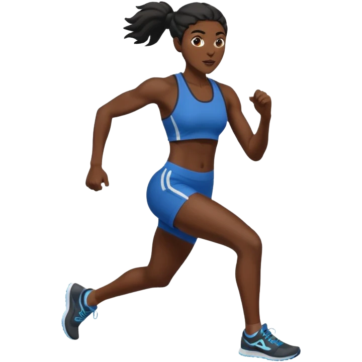 black woman runner emoji