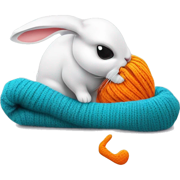 rabbit tyedying a sock emoji