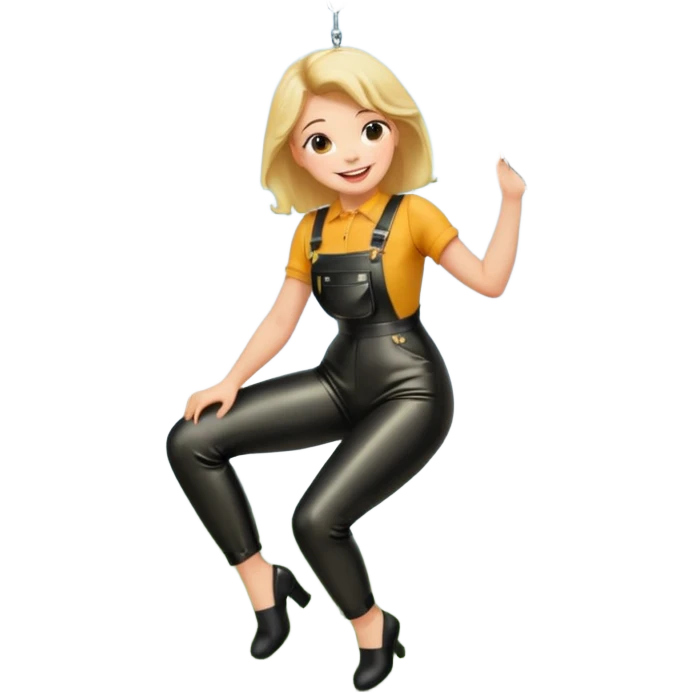 Hanging Wedgie on Tree in Highwaisted Latex Overalls emoji