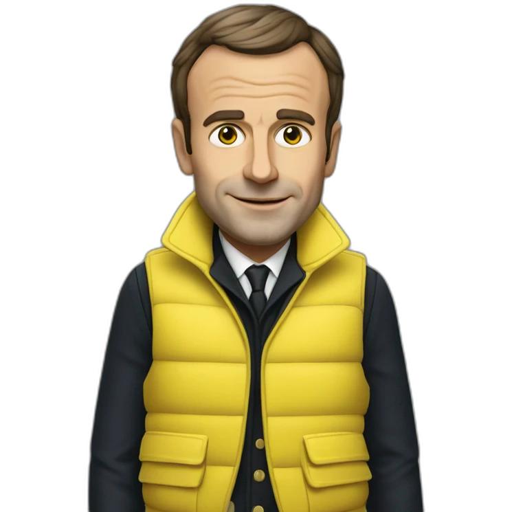Emanuel Macron en gilet jaune emoji