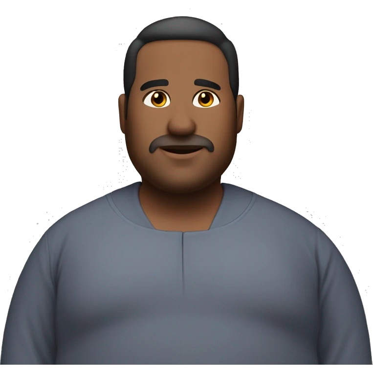 Fat guy with no beard no mustache wearing thobe  emoji
