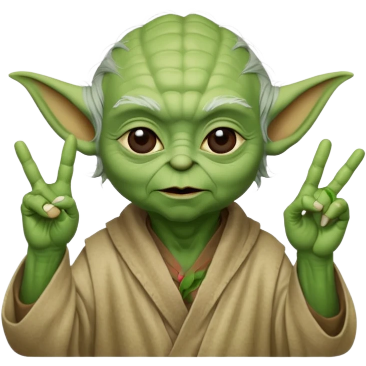 yoda qui fait le signe petit des doigts emoji