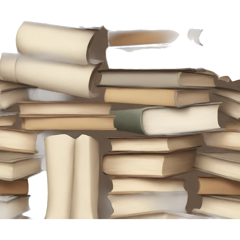 Pile of aesthetic books in neutral colours  emoji