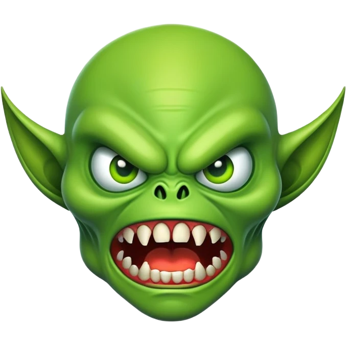 green angry alien emoji