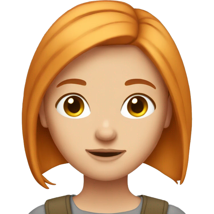 Beautiful girl with straight ginger hair  emoji