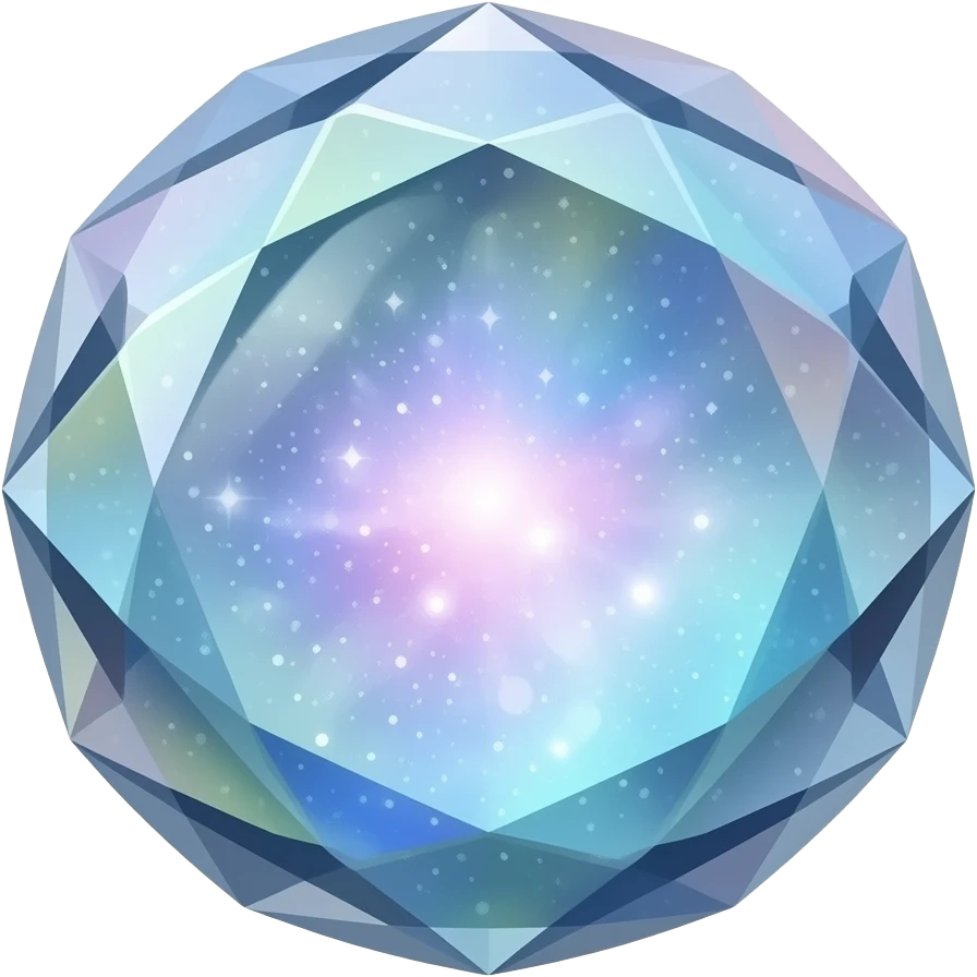 Sparkly glossy iridescent glass nebula glass crystal emoji