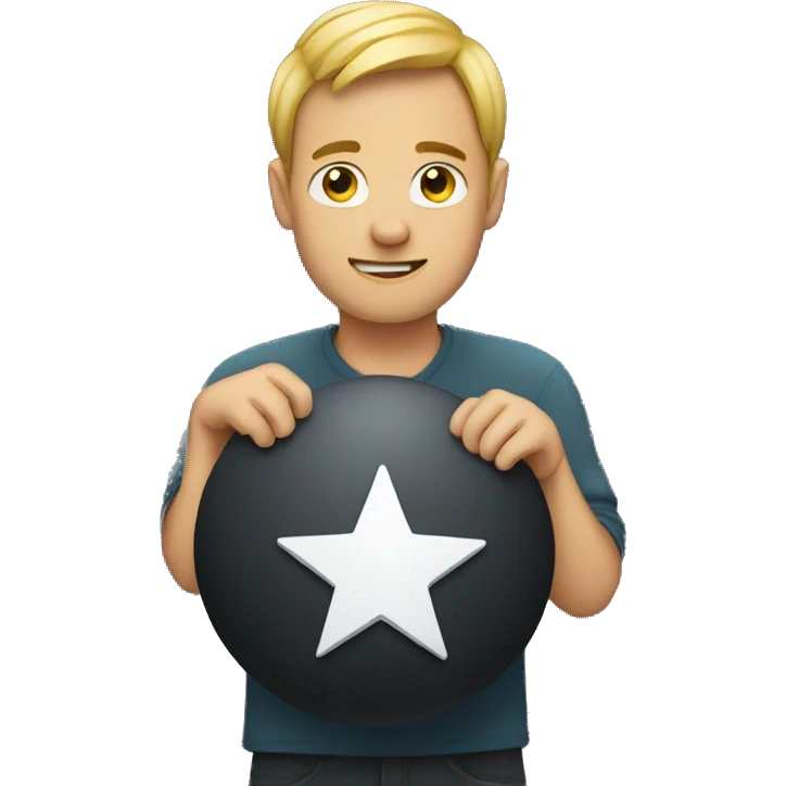 man holding a star emoji