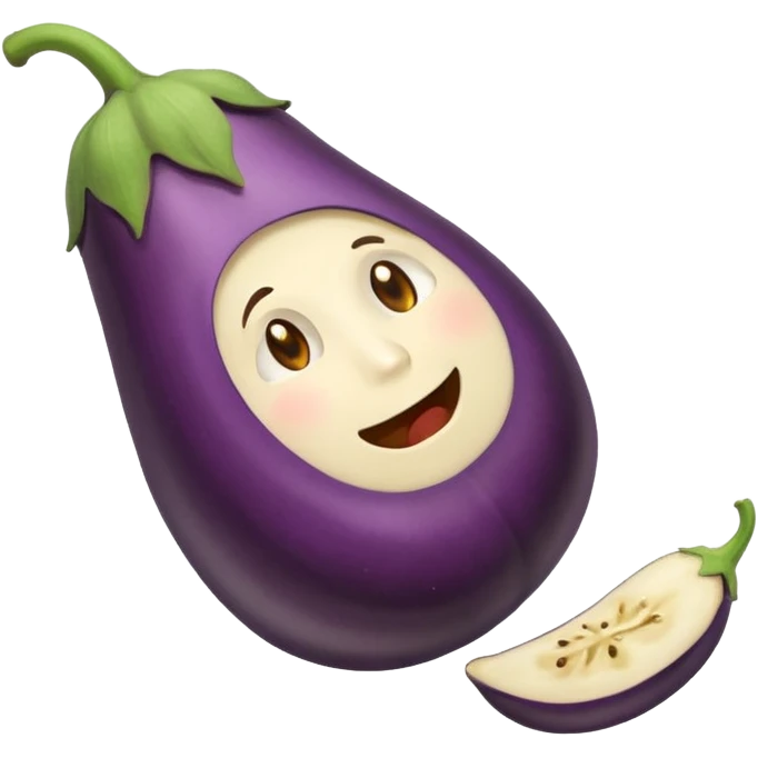 Eating a eggplant emoji