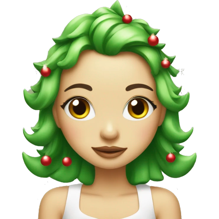 Cute Christmas tree coquette emoji