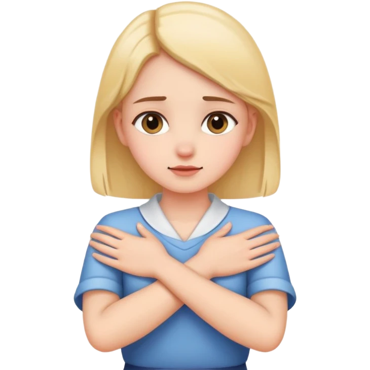 holding neck hands crossed going out girl emoji
