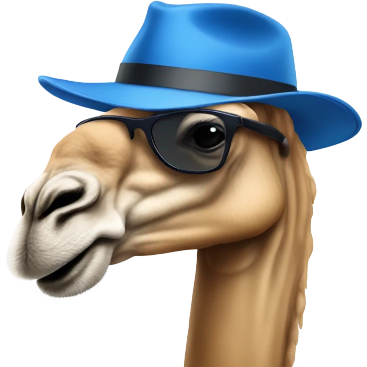 Blue hat sunglasses dromedary emoji