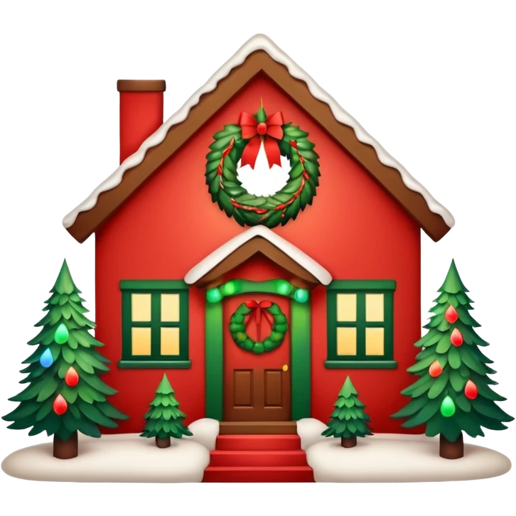 A house decorated for Christmas emoji