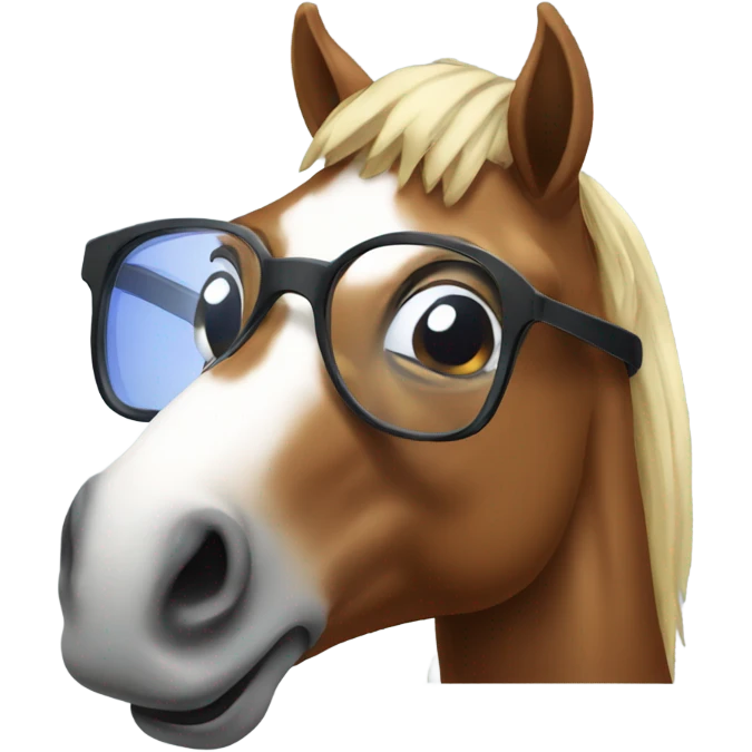 A horse with glasses  emoji