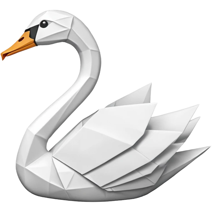 Origami swan only white. emoji