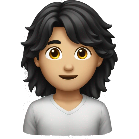 long black hair boy emoji