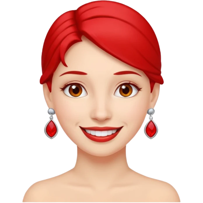 kırmızı küpeli kadın emoji