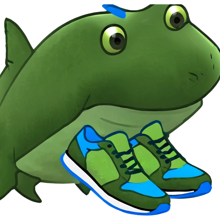 Tiburón con zapatos azul emoji