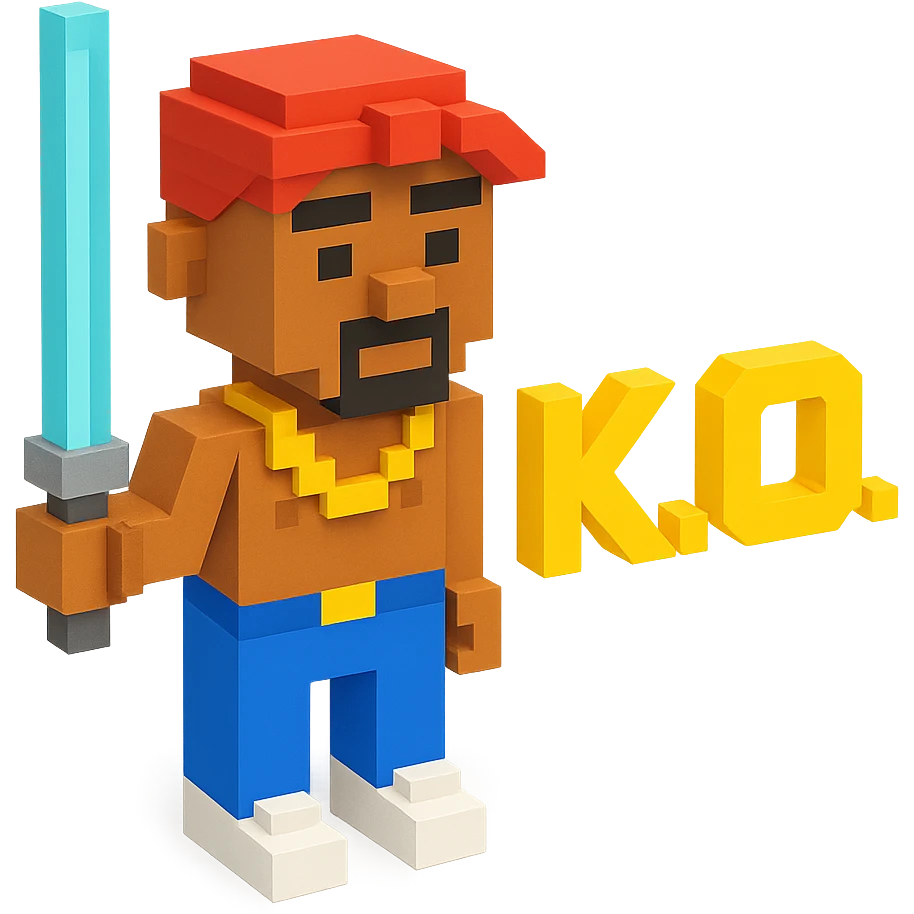 репер 2Pac с джедайским мечем и надписью K. O., no background  emoji