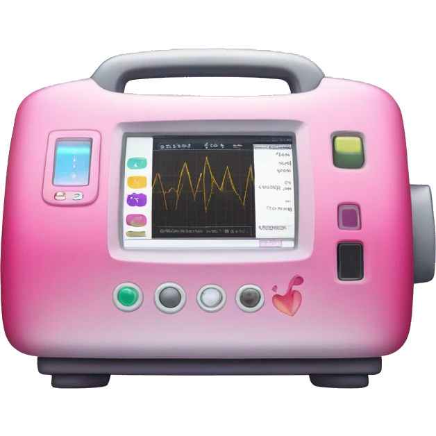 Pink ombre ECG machine with glitter  emoji