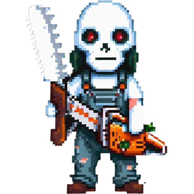 Horror movie character with chainsaw emoji