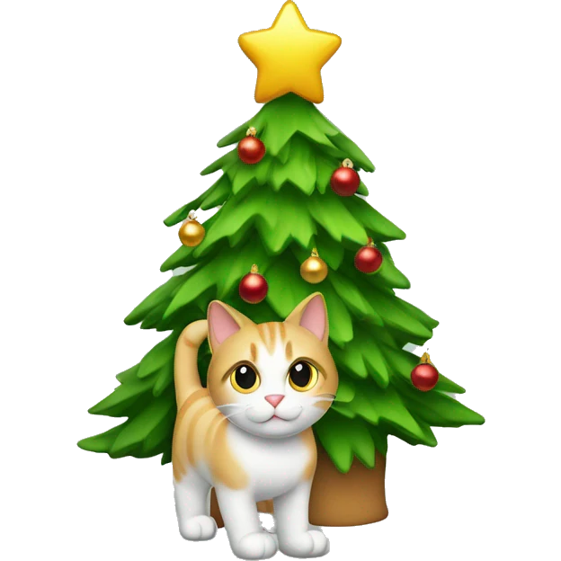 Cat with Christmas’s tree emoji