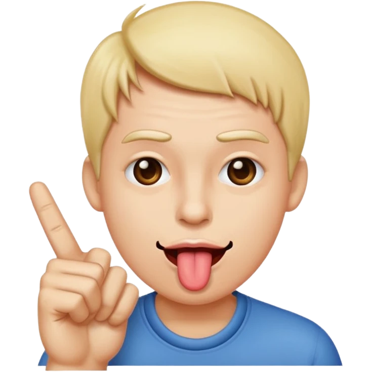 tounge out with middle fingers at the side emoji