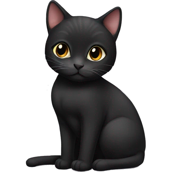 pregnant black female cat cute emoji