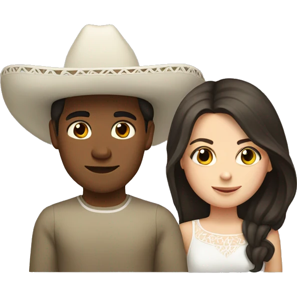 Mexican boy and white brunette girl emoji