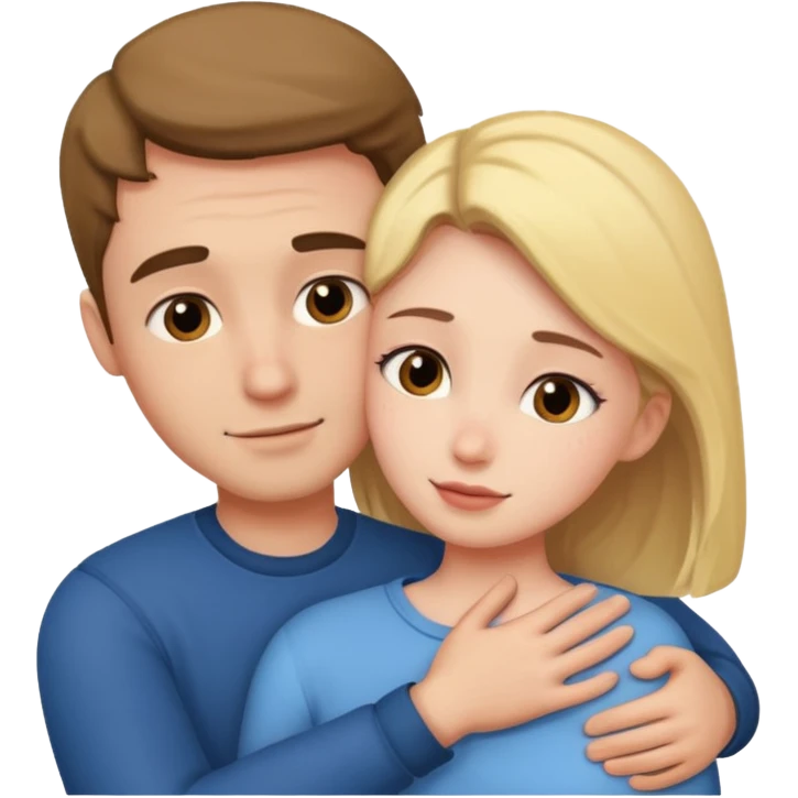 Create a man hug his girlfriend from front like 🫂 emoji