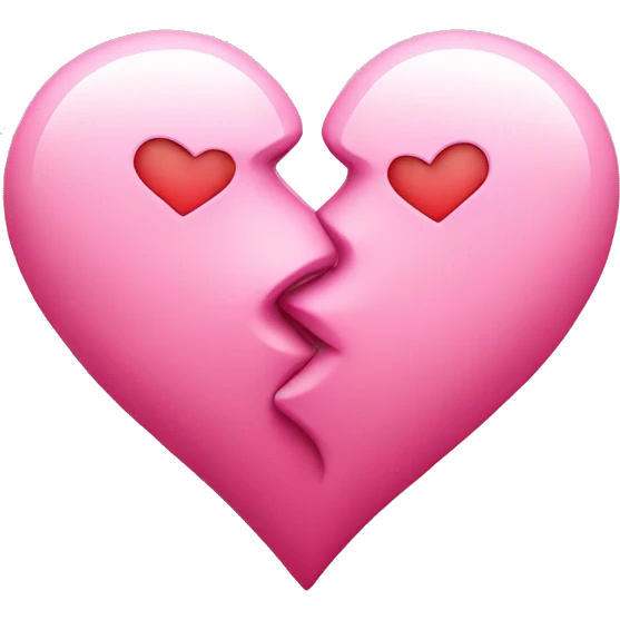 Two pink hearts kissing each other  emoji