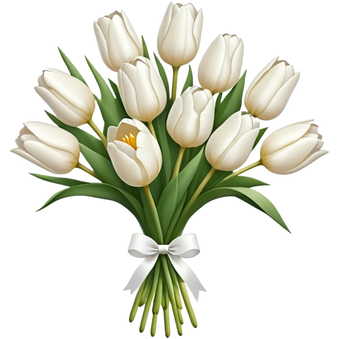 white tulip bouquet  emoji