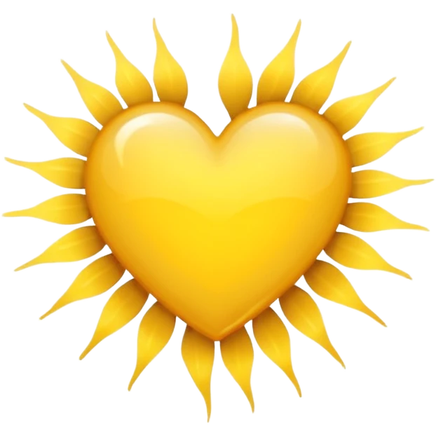 yellow heart with a sunburst pattern emoji