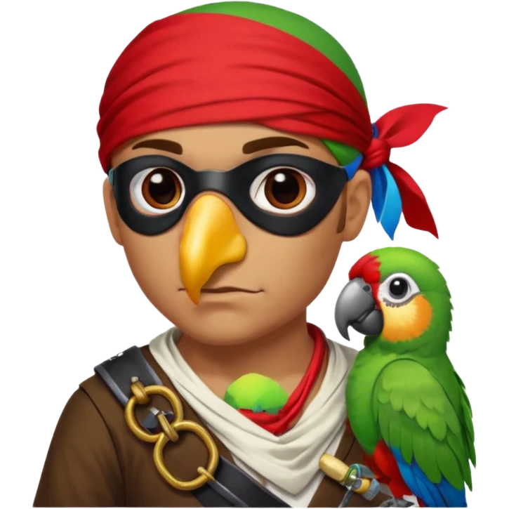 pirate and parrot emoji