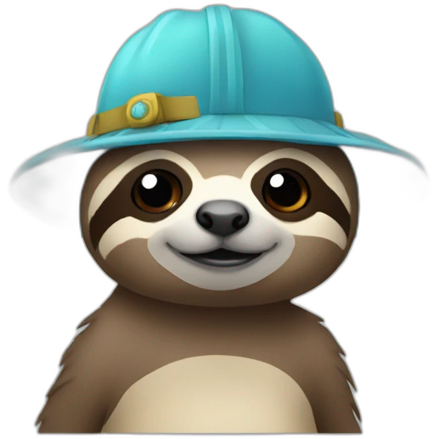 sloth with a propeller cap emoji